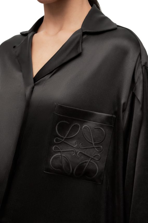 Loewe Women Pyjama blouse in silk Black LH60R886