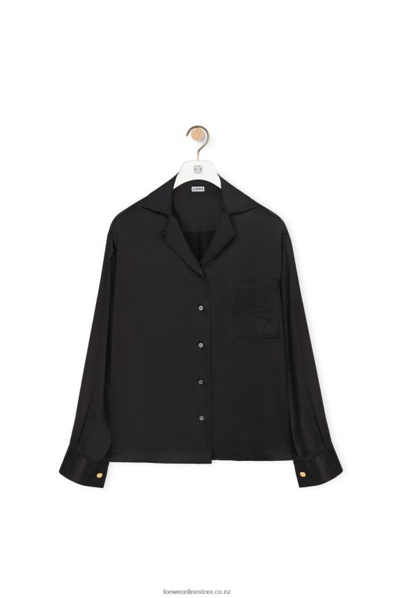 Loewe Women Pyjama blouse in silk Black LH60R886