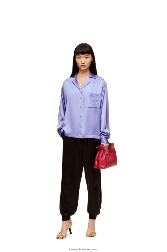 Loewe Women Pyjama blouse in silk Lilac LH60R880