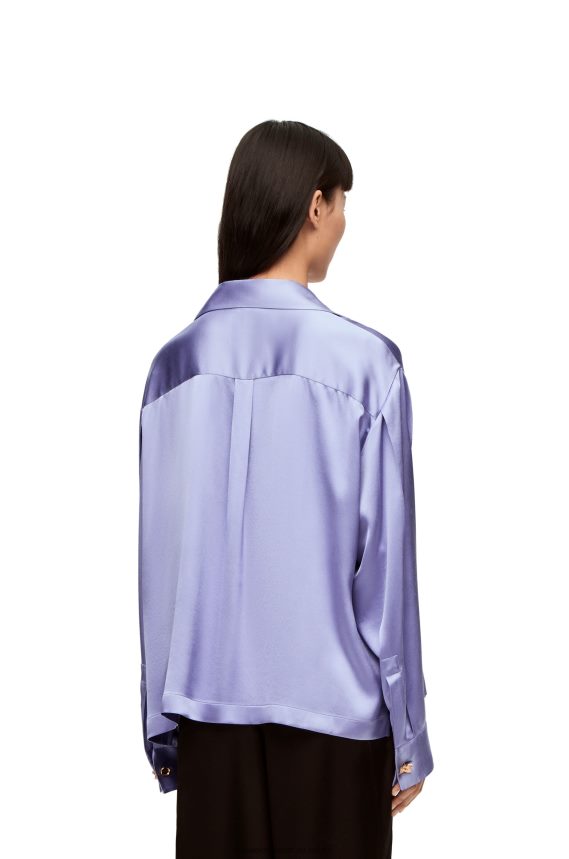Loewe Women Pyjama blouse in silk Lilac LH60R880