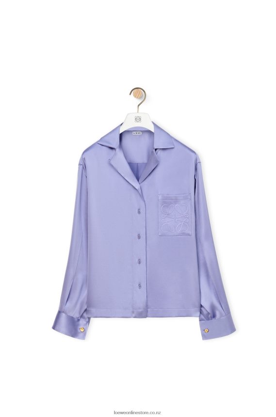 Loewe Women Pyjama blouse in silk Lilac LH60R880