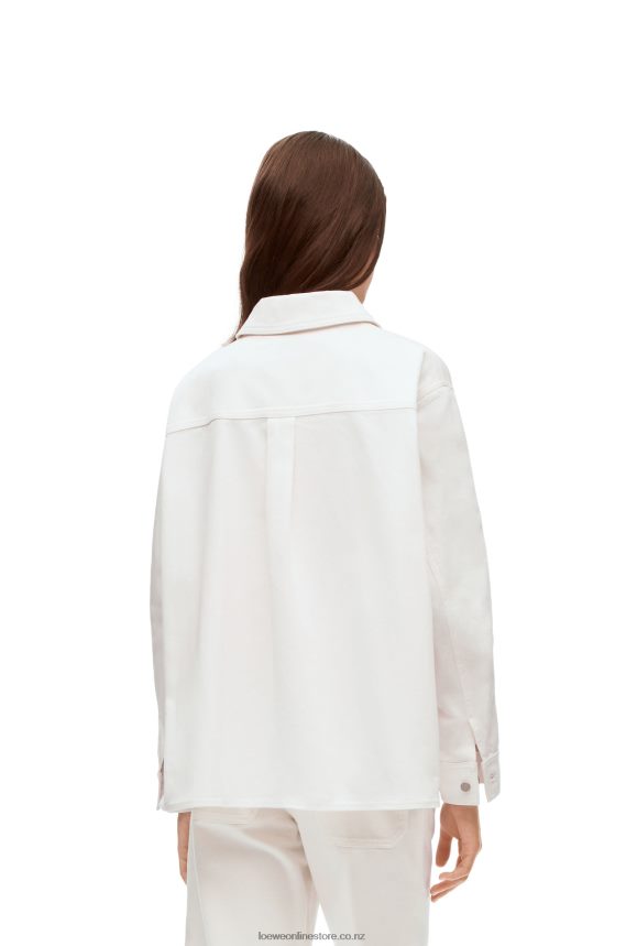 Loewe Women Anagram overshirt in denim White LH60R876