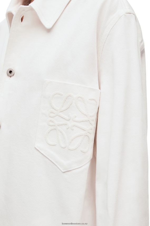 Loewe Women Anagram overshirt in denim White LH60R876