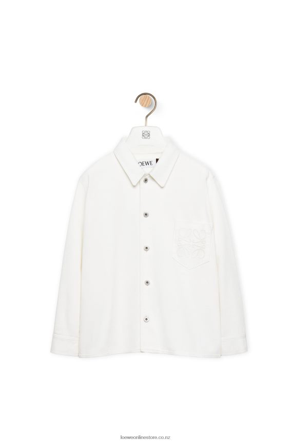 Loewe Women Anagram overshirt in denim White LH60R876