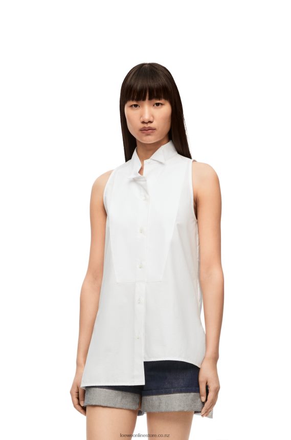 Loewe Women Asymmetric shirt in cotton White LH60R858