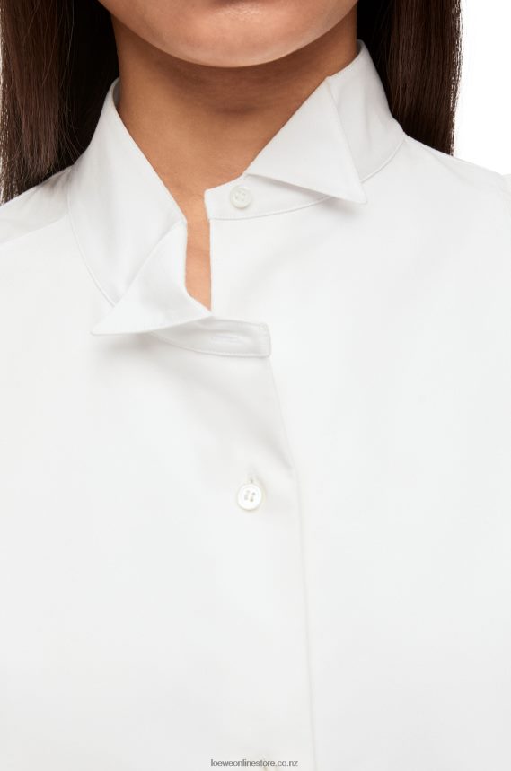 Loewe Women Asymmetric shirt in cotton White LH60R858
