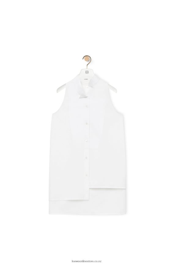 Loewe Women Asymmetric shirt in cotton White LH60R858