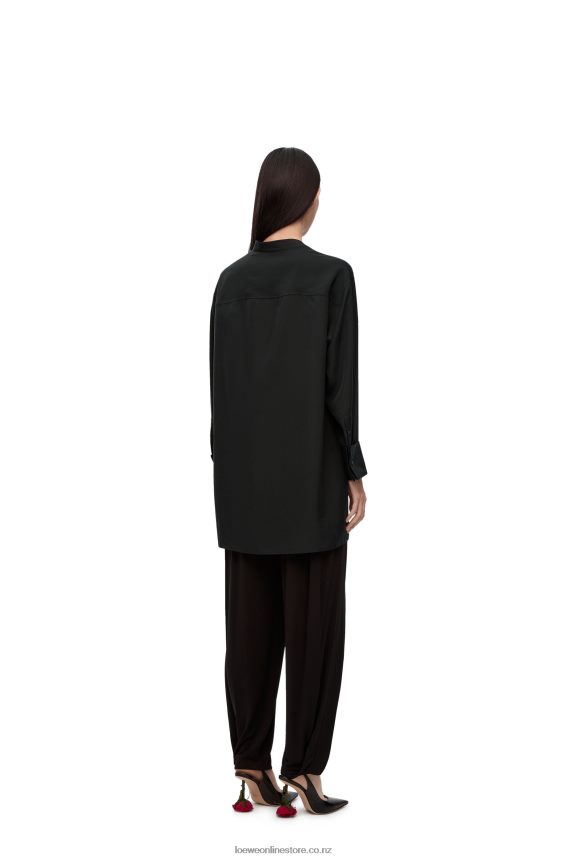 Loewe Women Asymmetric shirt in silk Black LH60R926