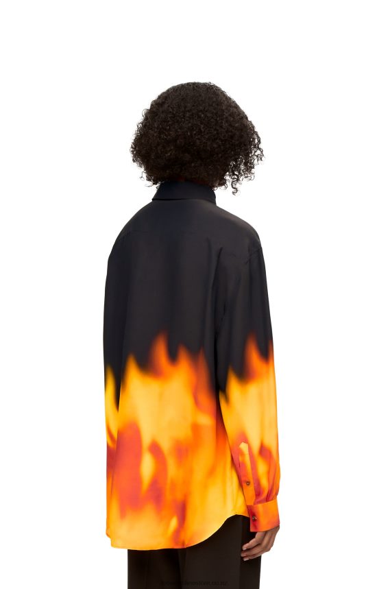 Loewe Women Calcifer shirt in viscose Orange Multitone LH60R941