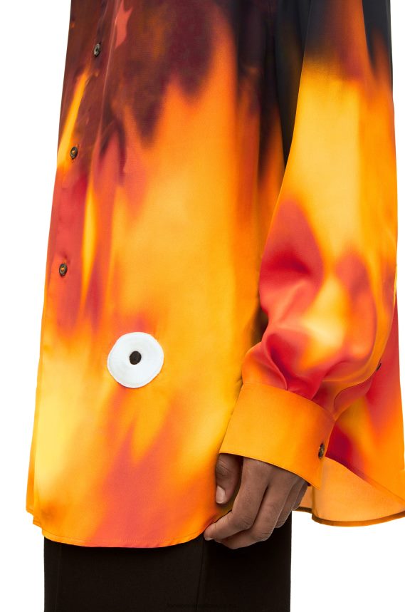 Loewe Women Calcifer shirt in viscose Orange Multitone LH60R941