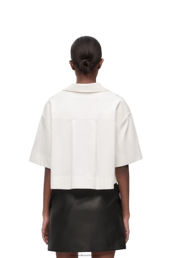 Loewe Women Cropped shirt in denim White LH60R859