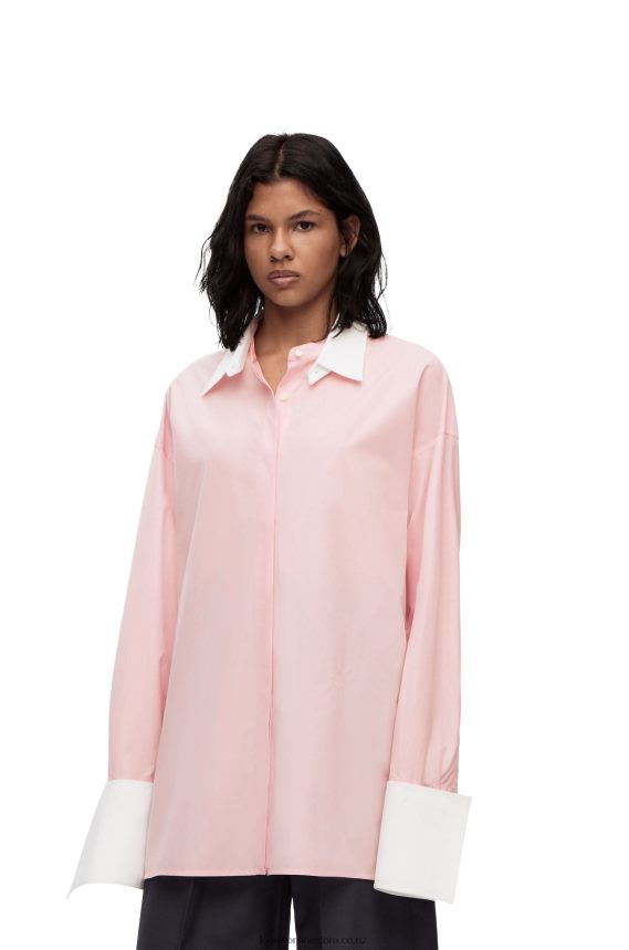 Loewe Women Deconstructed shirt in cotton Chalk LH60R915