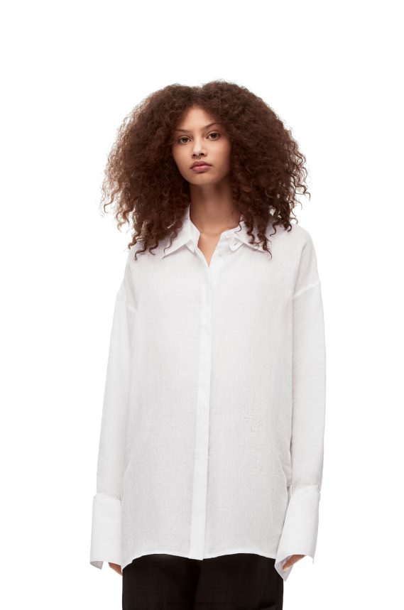 Loewe Women Deconstructed shirt in linen White LH60R866