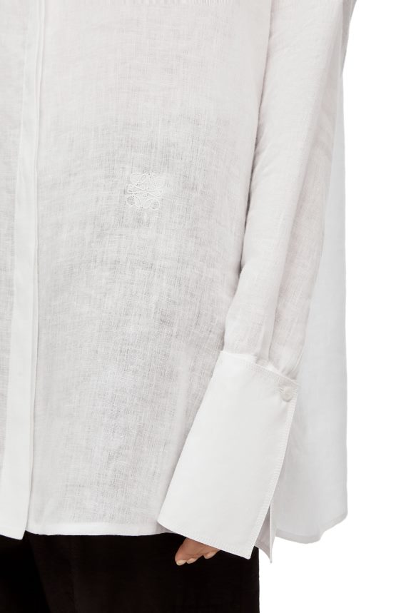 Loewe Women Deconstructed shirt in linen White LH60R866