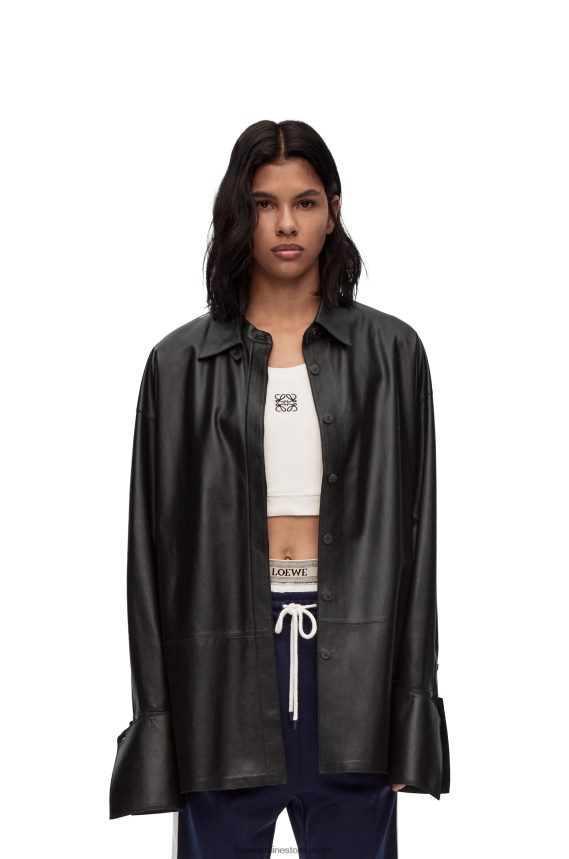 Loewe Women Deconstructed shirt in nappa lambskin Black LH60R887