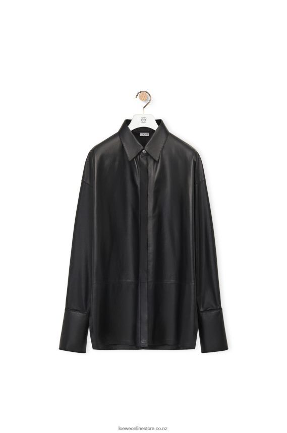 Loewe Women Deconstructed shirt in nappa lambskin Black LH60R887