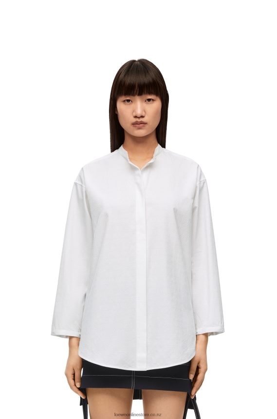Loewe Women Hooded shirt in cotton White LH60R854