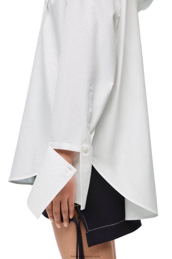Loewe Women Hooded shirt in cotton White LH60R854