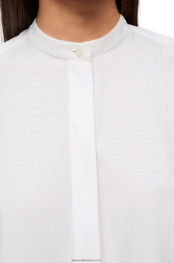 Loewe Women Hooded shirt in cotton White LH60R854