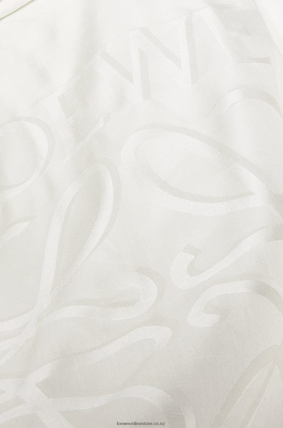 Loewe Women Hooded shirt in silk Ecru LH60R922