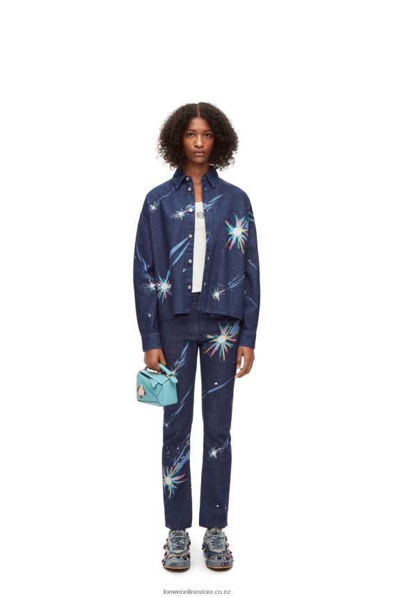 Loewe Women Magical Sky overshirt in denim Navy Blue LH60R945