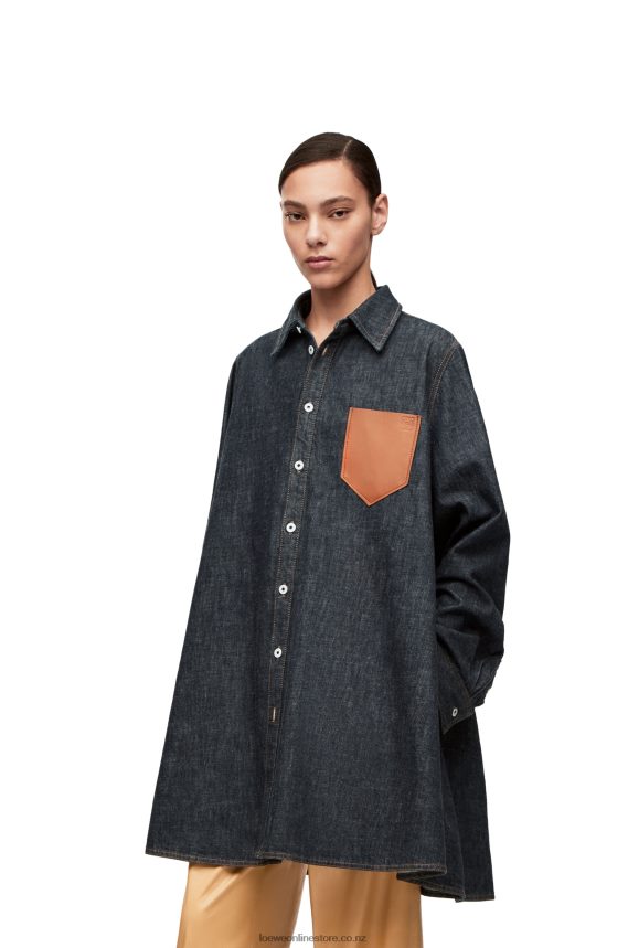 Loewe Women Trapeze overshirt in denim Blue Denim LH60R896