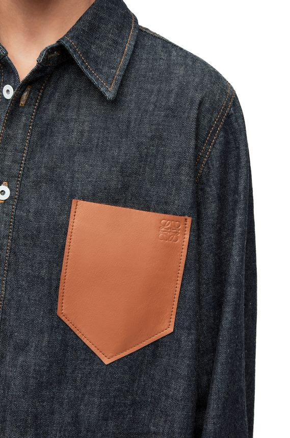 Loewe Women Trapeze overshirt in denim Blue Denim LH60R896