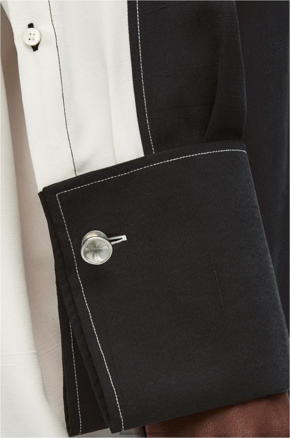 Loewe Women Tunic shirt in silk White/Black LH60R935