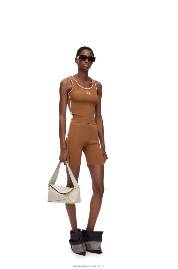 Loewe Women Cycling shorts in viscose blend Brown LH60R973