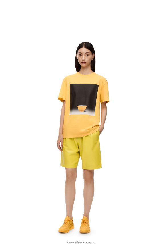 Loewe Women Drawstring shorts in nappa Yellow LH60R1129