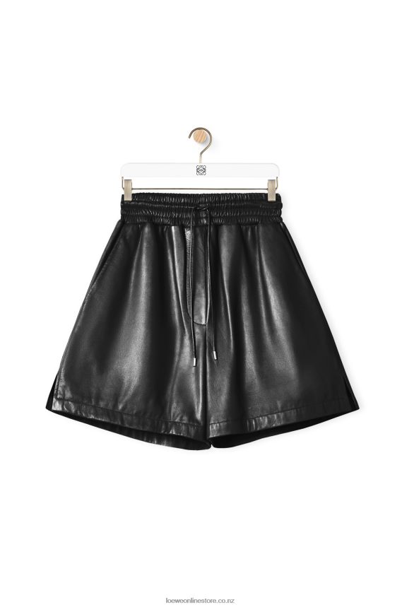 Loewe Women Shorts in nappa lambskin Black LH60R1112