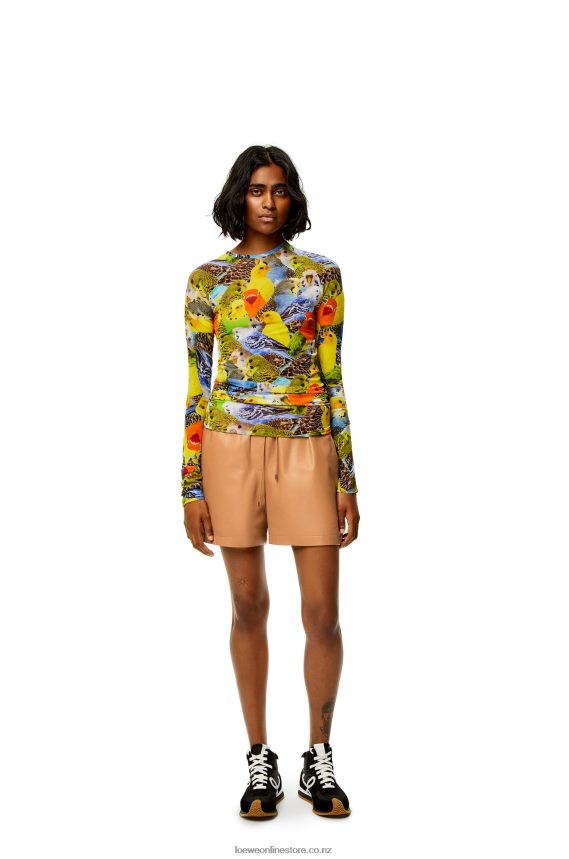 Loewe Women Shorts in nappa lambskin Toffee LH60R1123