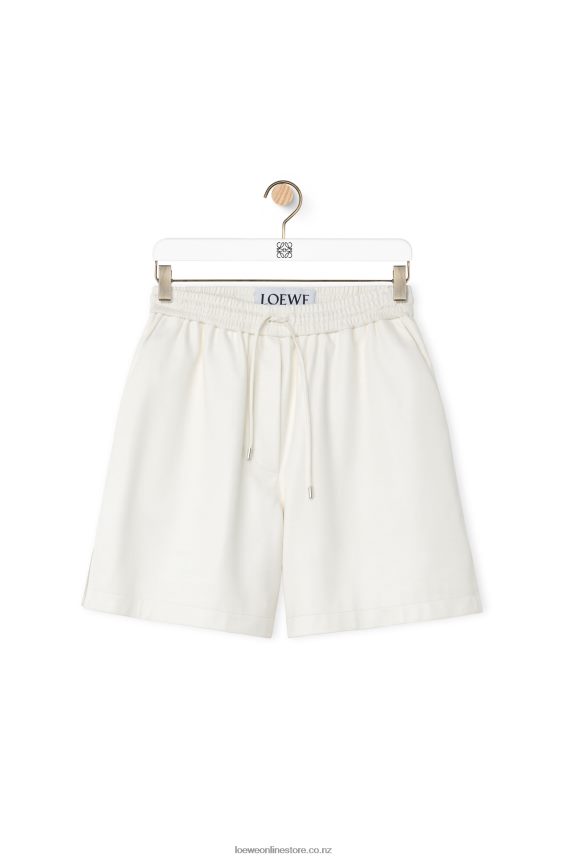Loewe Women Shorts in nappa lambskin White LH60R1106