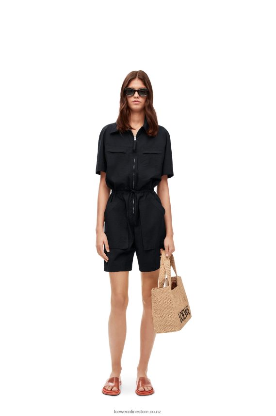 Loewe Women Workwear playsuit in cotton Black LH60R1104