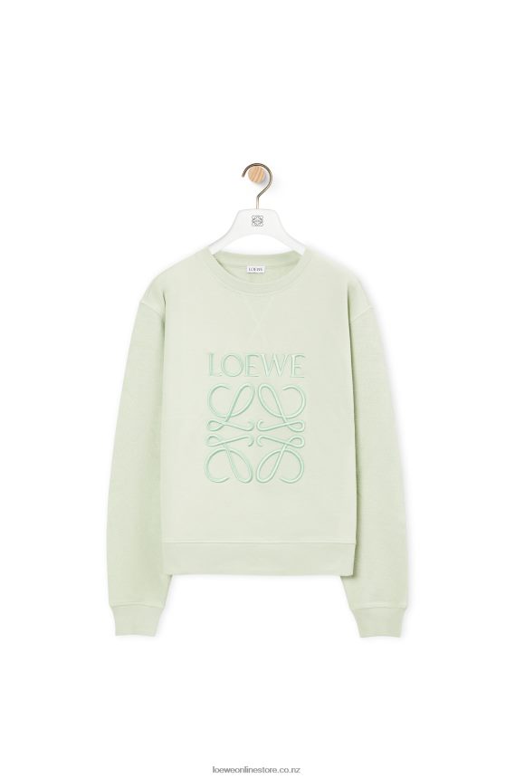 Loewe Women Anagram regular fit sweatshirt in cotton Light Green LH60R813