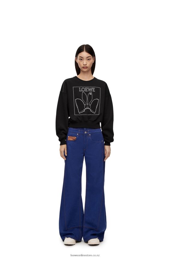 Loewe Women Bunny sweatshirt in cotton Black LH60R806