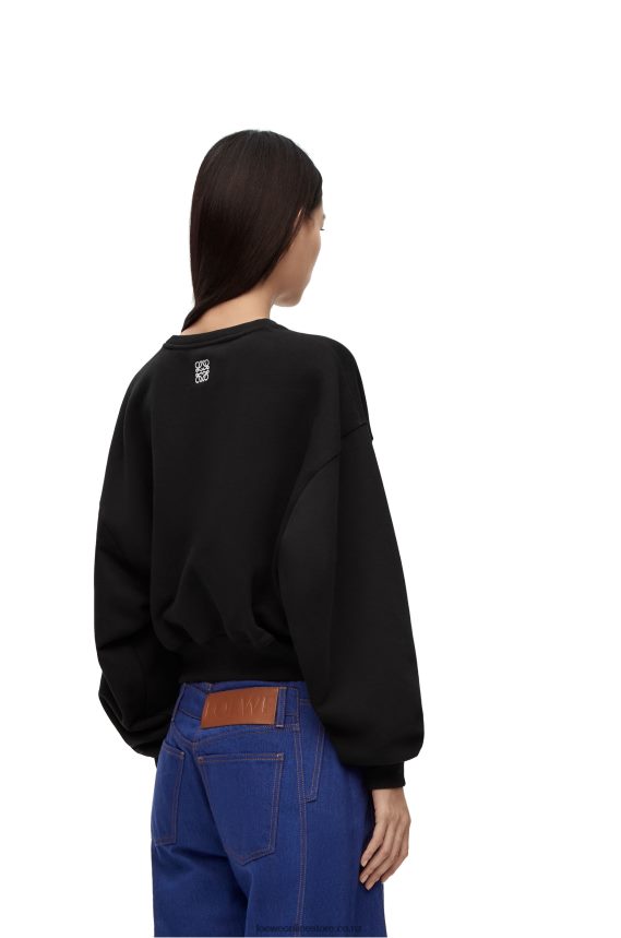Loewe Women Bunny sweatshirt in cotton Black LH60R806