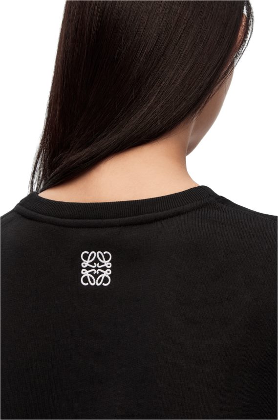 Loewe Women Bunny sweatshirt in cotton Black LH60R806