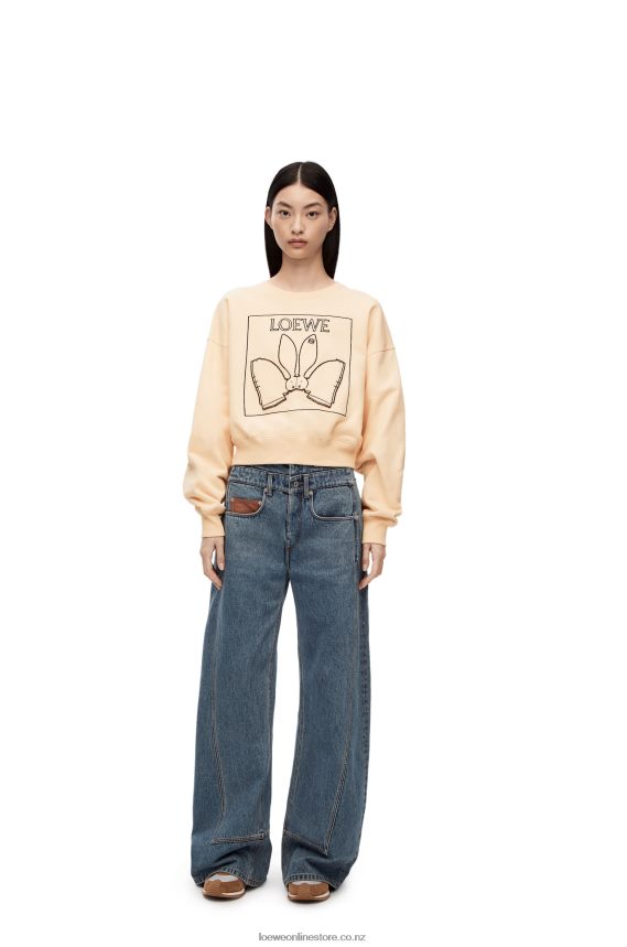 Loewe Women Bunny sweatshirt in cotton Ivory LH60R805