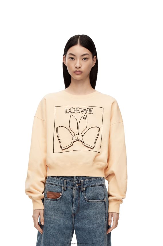 Loewe Women Bunny sweatshirt in cotton Ivory LH60R805