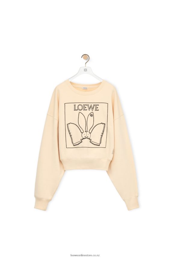 Loewe Women Bunny sweatshirt in cotton Ivory LH60R805