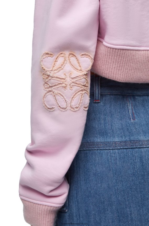 Loewe Women Cropped sweatshirt in cotton British Rose LH60R778