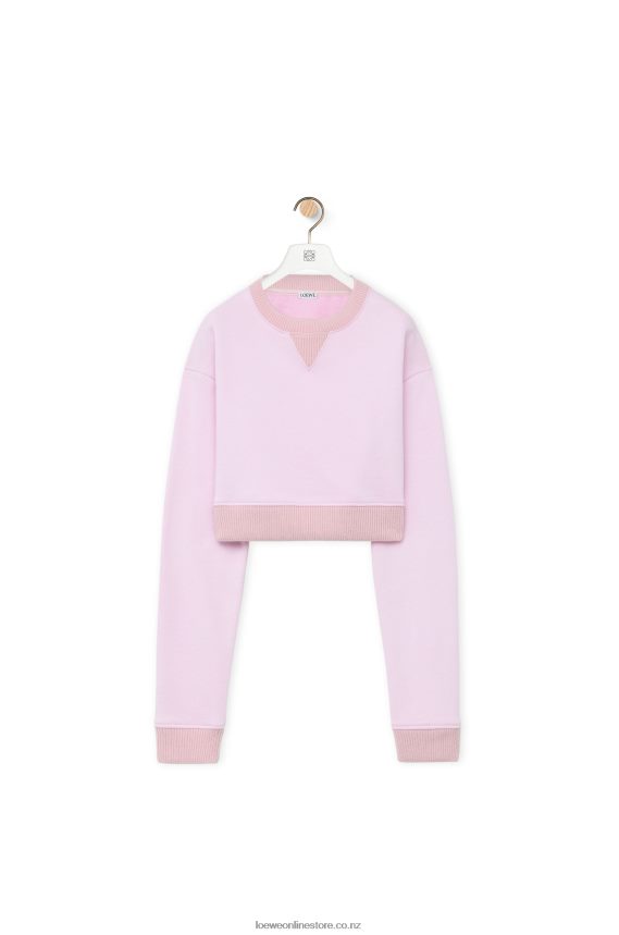 Loewe Women Cropped sweatshirt in cotton British Rose LH60R778