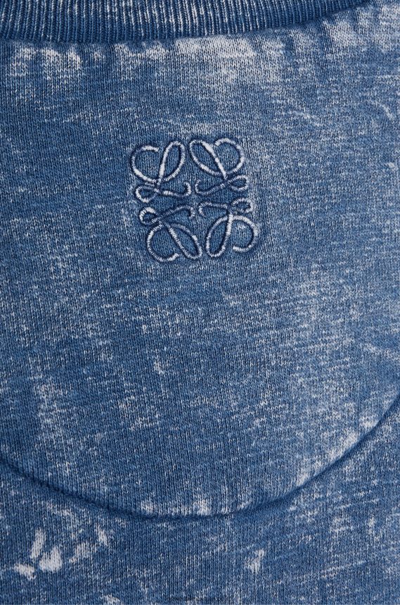 Loewe Women Elongated sweatshirt in cotton fleece Washed Denim LH60R803