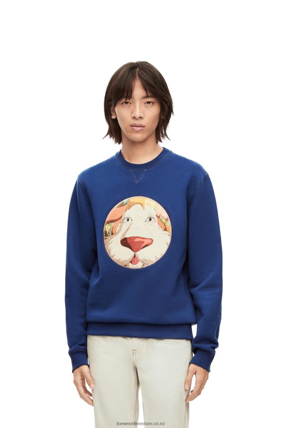 Loewe Women Heen sweatshirt in cotton Indigo Blue LH60R841