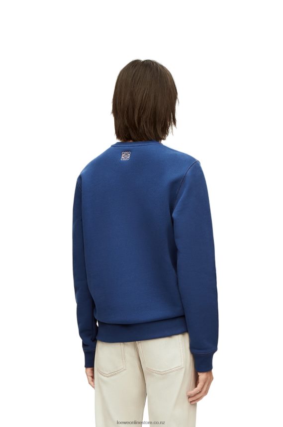Loewe Women Heen sweatshirt in cotton Indigo Blue LH60R841