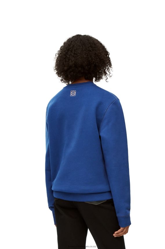 Loewe Women Heen sweatshirt in cotton Indigo Blue LH60R841