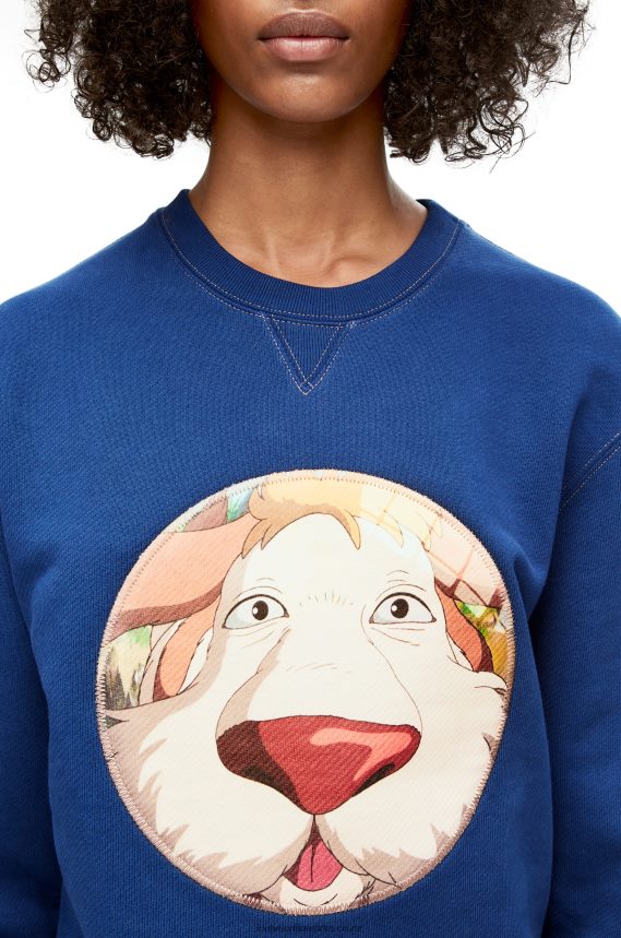 Loewe Women Heen sweatshirt in cotton Indigo Blue LH60R841