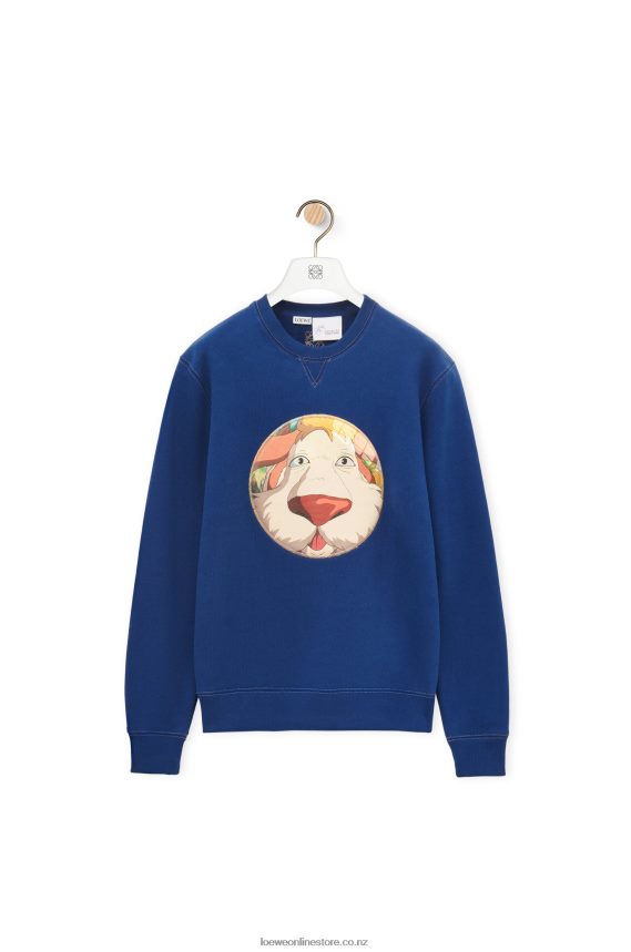 Loewe Women Heen sweatshirt in cotton Indigo Blue LH60R841