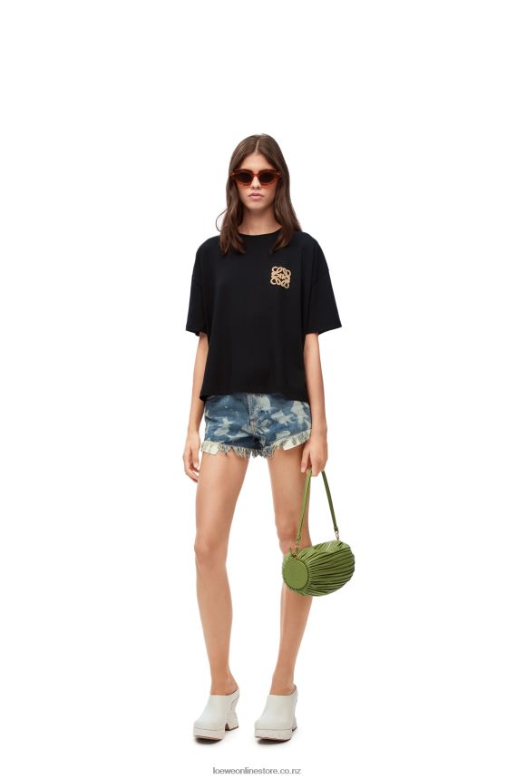 Loewe Women Anagram craft T-shirt in cotton Black LH60R793